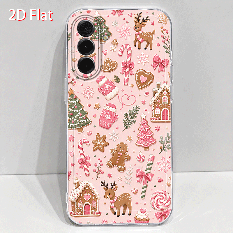 TEMU Phone Case: 2d Flat Candy Christmas Case, Suitable For Galaxy 03s 04 05s 06 07 13 5g A17 22 23 24 25 26 32 34 35 36 37 52 53 54 55 56 A57 S21