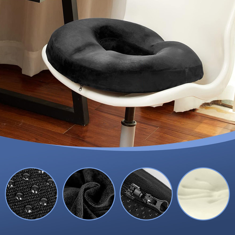 Zree Car Memory Foam O-shaped Donut-shaped Suitable For Sedentary People Velvet 42*34*7cm