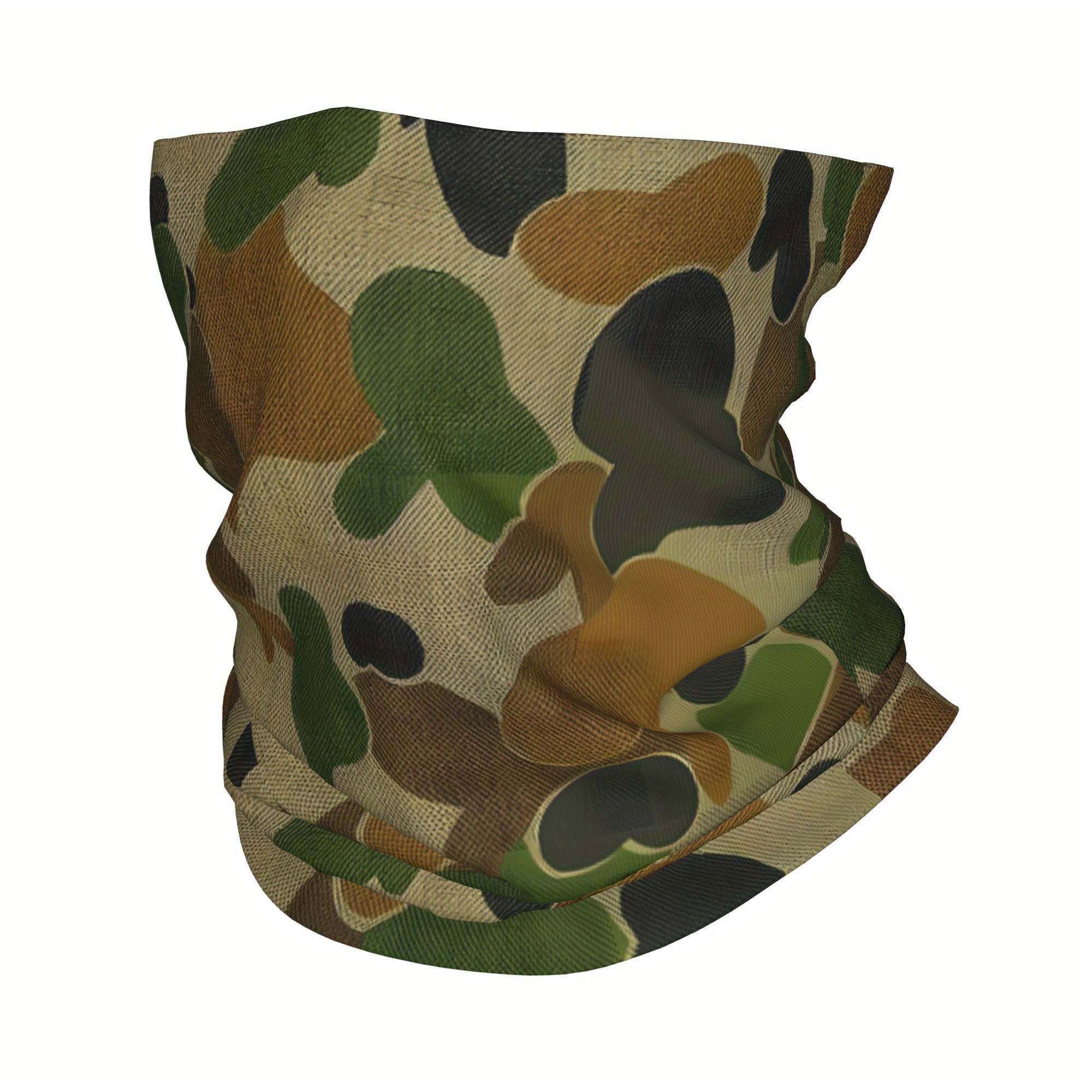 versatile country scarf neckerchief face mask camouflage pattern   black lightweight polyester neck gaiter for outdoor military everyday dust   protection   facial covering neck scarf head wrap trendy scarf outdoor gear   durable fabric 0