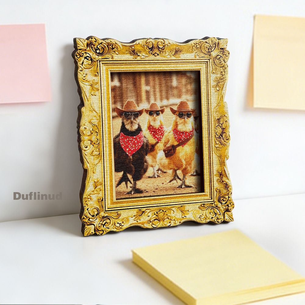TEMU 1pc Duflinud Western Magnet With Hat & Fashion Glasses - Wood Fridge Magnets Suitable Decor, Mini Decoration, Creative Gift For, Themed Parties,