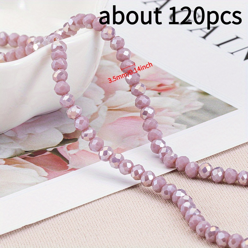 TEMU 120pz Perline di Artificiale 3.5Mm Perline di Vetro Sfaccettate per Creazione di Gioielli Braccialetti/Colli con Perline