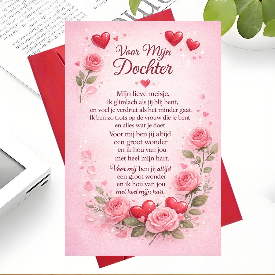 TEMU Een schattig roze bloemenkaart voor dochters, die en trots uitdrukt, ideaal voor verjaardagen, jubilea of elk speciaal van ouders.