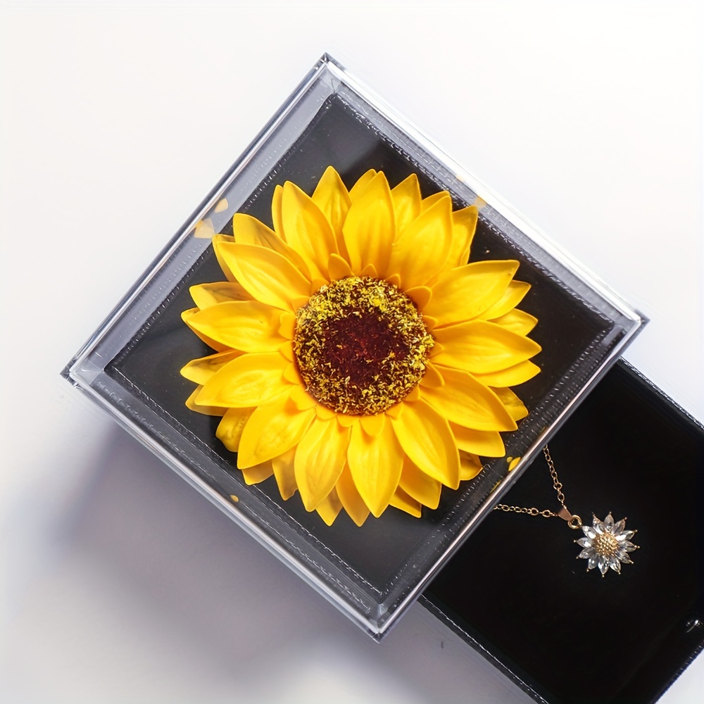 sunflower necklace and gift box artificial sunflower   birthday wedding mothers day christmas graduation gifts Product details 3