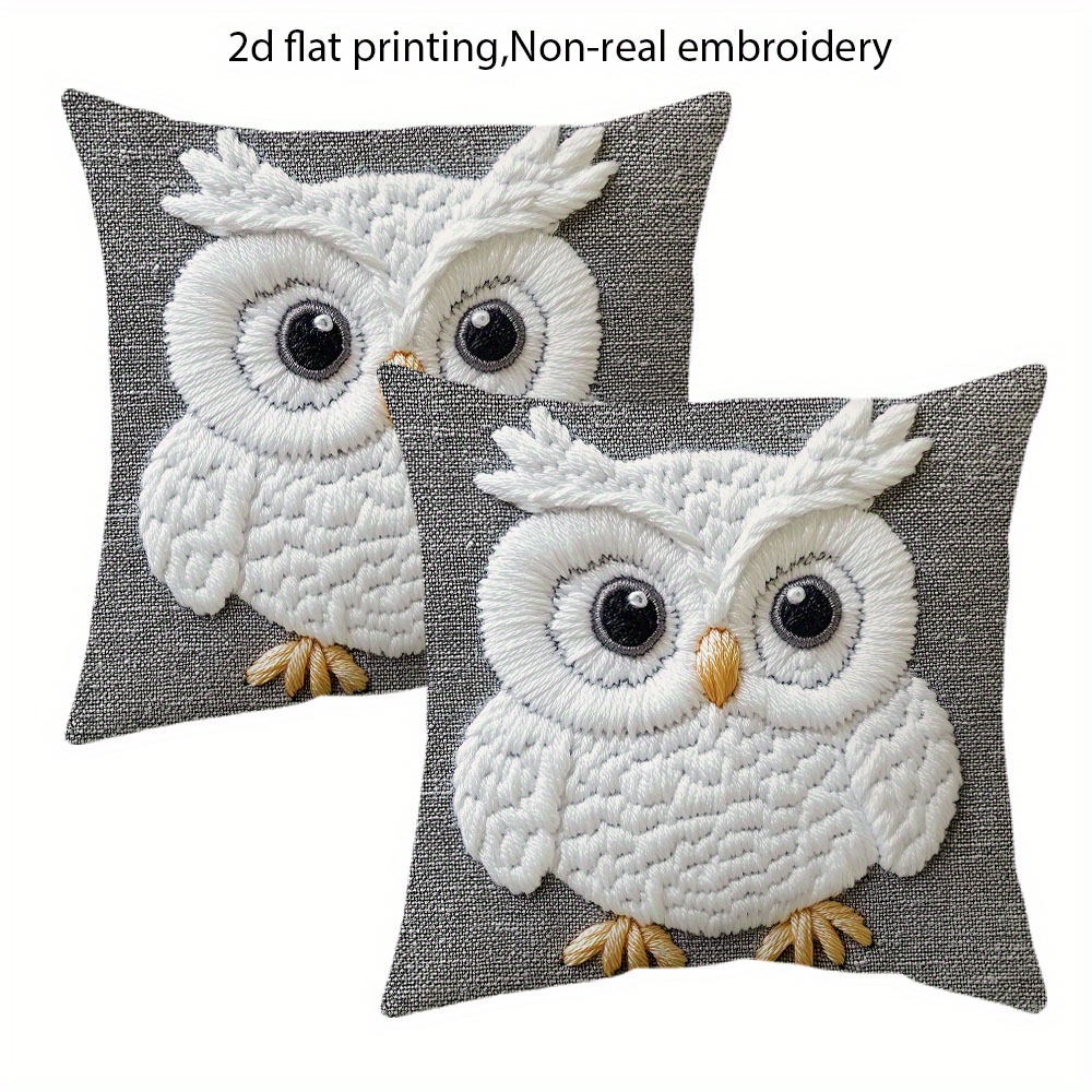 TEMU 2d Flat - 2pcs, Short Plush 2d Flat Printing Design Throw Pillow Covers, Non-real Embroidery, Decor Cushion Covers, 18in X 18in Zippered Decor,