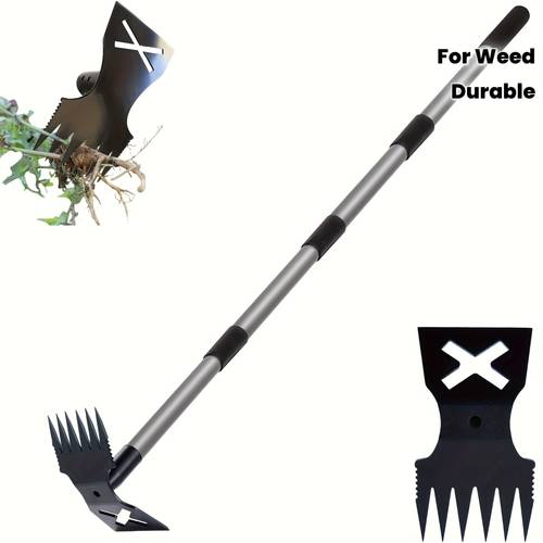 1pc heavy duty garden hoe extra long 60in handle weeding rake hoe suitable for professional and home gardening farming and lawn care heavy duty metal construction soil tilling tool sturdy and durable