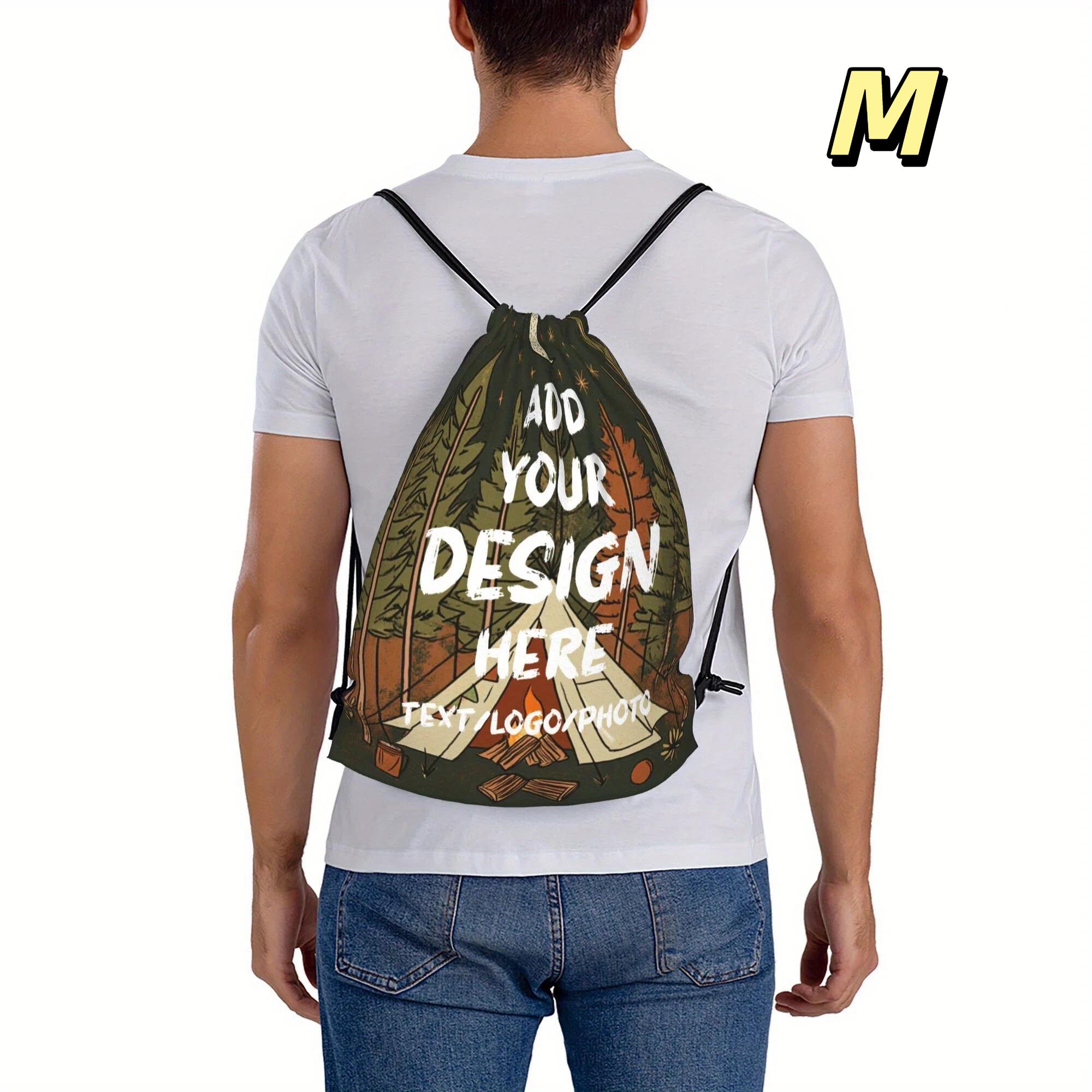 TEMU 1 Custom Drawstring Bag, Your Image, Personalized Sports Bag Ideal For Swimming, Outdoor Activities, Yoga, And Shopping, Suitable For Everyone