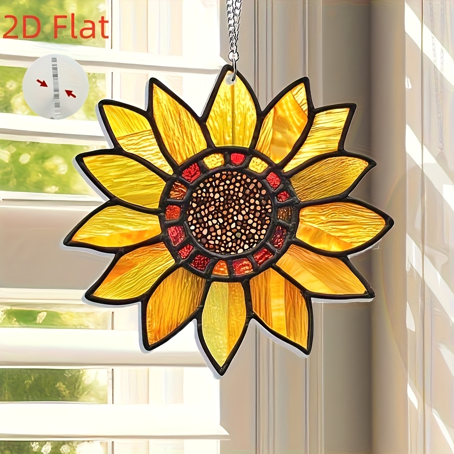 E-shop 2D Flach, Retro Sonnenfänger-Deko für Zuhause & Garten – 2D Nicht-3D Sonnenlichtfänger mit lebendiger Sonne & , langlebige