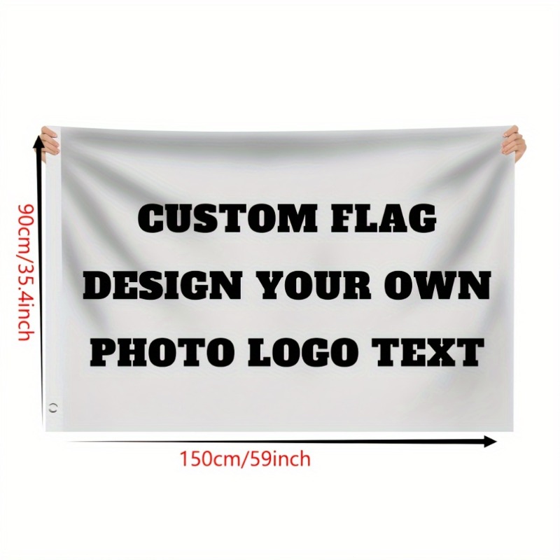 TEMU Custom Novelty Party Flag, White Background Single-sided Banner, Personalize With Your Text, Pet Photo, Or Logo. Suitable For Christmas,