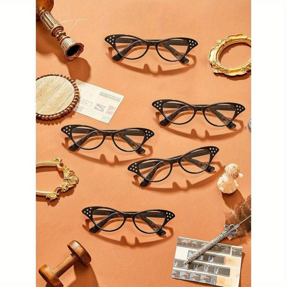 6 pairs retro 50s 60s cat eye glasses vintage - Temu Australia display picture 1