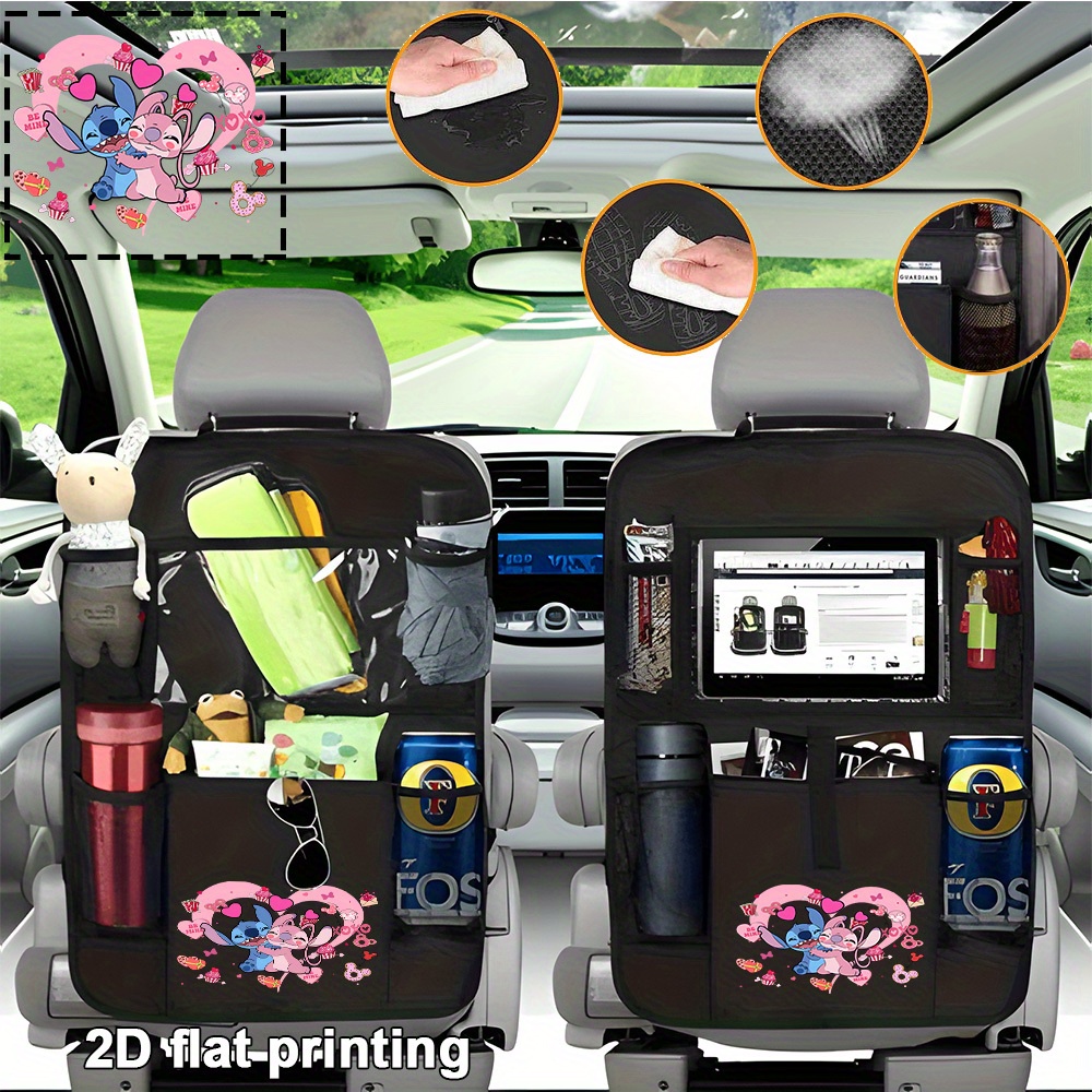 TEMU 1pc Stitch With Compartments For Holding Water Bottles, Tablets, Laptops, And Other Accessories. Sections Can Water Bottles, Snacks, And Items.