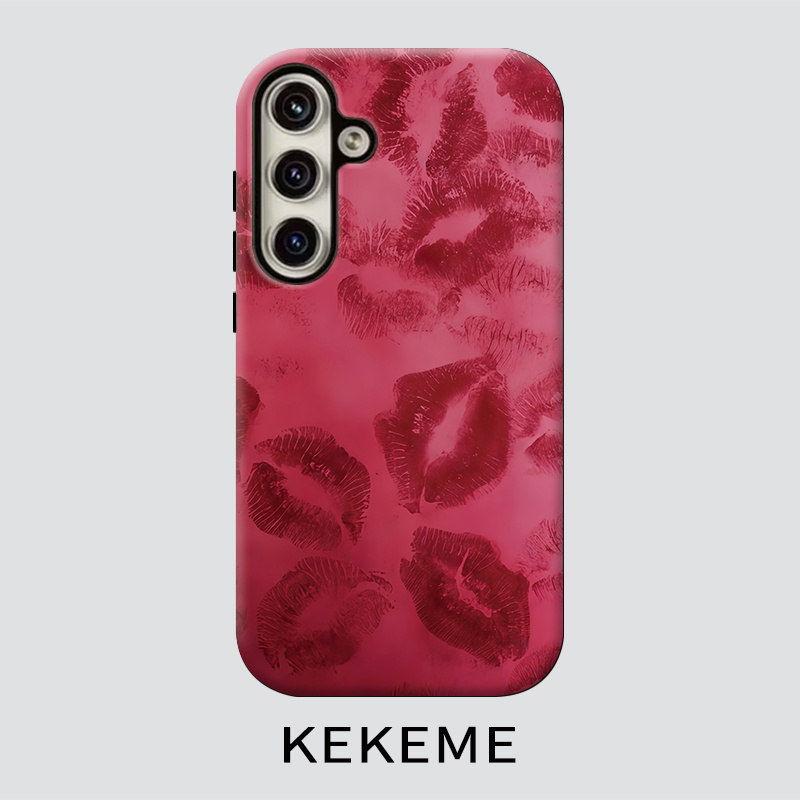 TEMU Phone Case - Kekeme Rose Red Lips Film 2-in-1 Suitable For Galaxy S26 S25 S24 S23 S22 S21 S21  S21 Fe Edge S20 A15 A16 A17 A23 A32 A34 A35 A36
