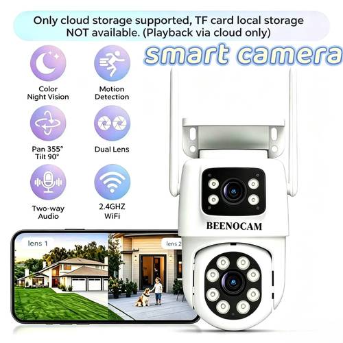 multifunctional camera wireless outdoor with wifi security monitoring 355 rotating pan tilt type motion detection bidirectional call app alarm security camera only cloud storage