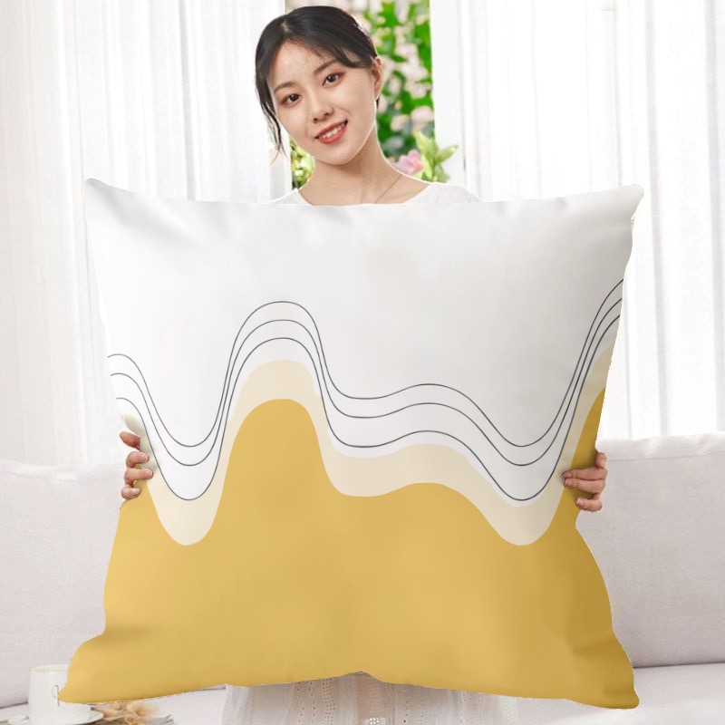 Image of 2pcs Nordic Minimalist Double-sided Oversized Printed Pillow Cores | Living Room Sofa Bedside Home Decorative Cushion Cover For Atmosphere Arrangement And Lumbar Support, Polyester, Machine Washable