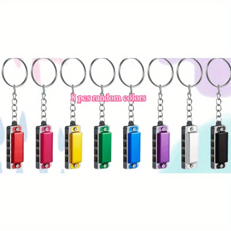 8 Pcs Mini Harmonica Keychain For S Operation Christmas Favors Portable Wind Instruments 4 Holes 8 Harmonica Music Party Favors Cute Music Keychain Accessory 8 Colors
