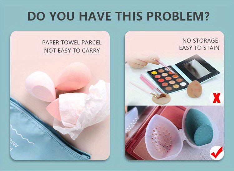 1pc Clear Travel Makeup Sponge Holder, Mini Transparent Plastic Cosmetic Puff Storage Case, Portable Sponge Organizer for Beauty Blenders and Applicators