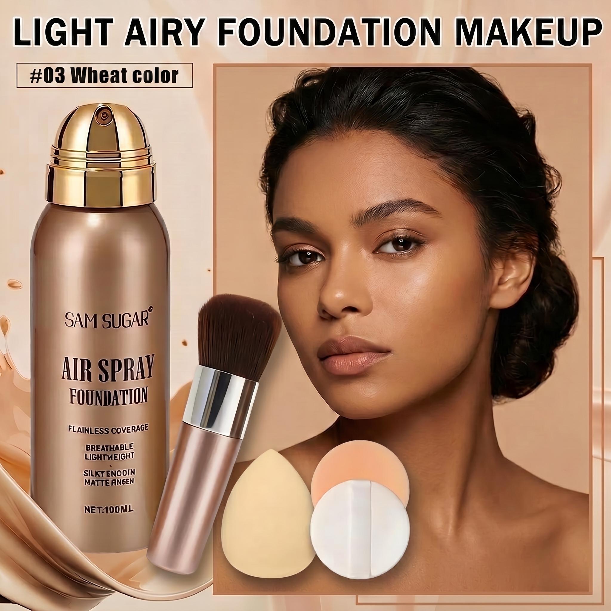 TEMU Magic Mineral Liquid Foundation Set, Waterproof& Sweatproof Full Coverage Face Makeup, Lightweight Breathable Buildable Formula, Natural For &