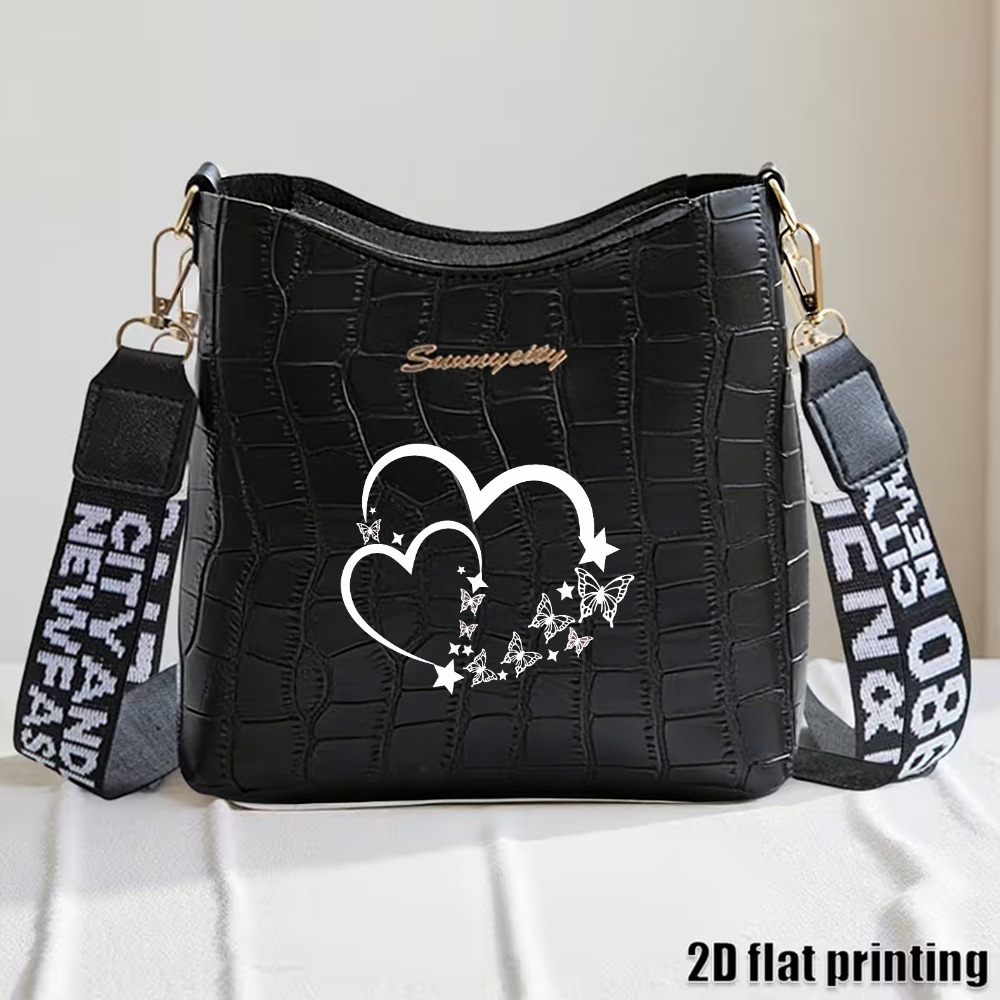TEMU Star Women's Crossbody Bag, 2d Flat Printing, Zipper Closure, , Suitable For And . This Crossbody Bag Is Perfect For Casual
