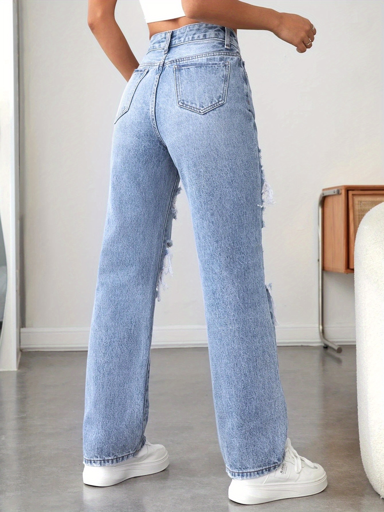 Ripped Jeans Outfit High Waisted Baggy Jeans Womens 2025 New