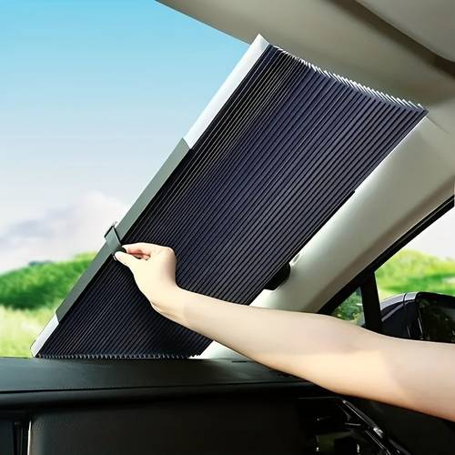install simple automatic retractable car sunshades uv protection and insulation sticky sunshades