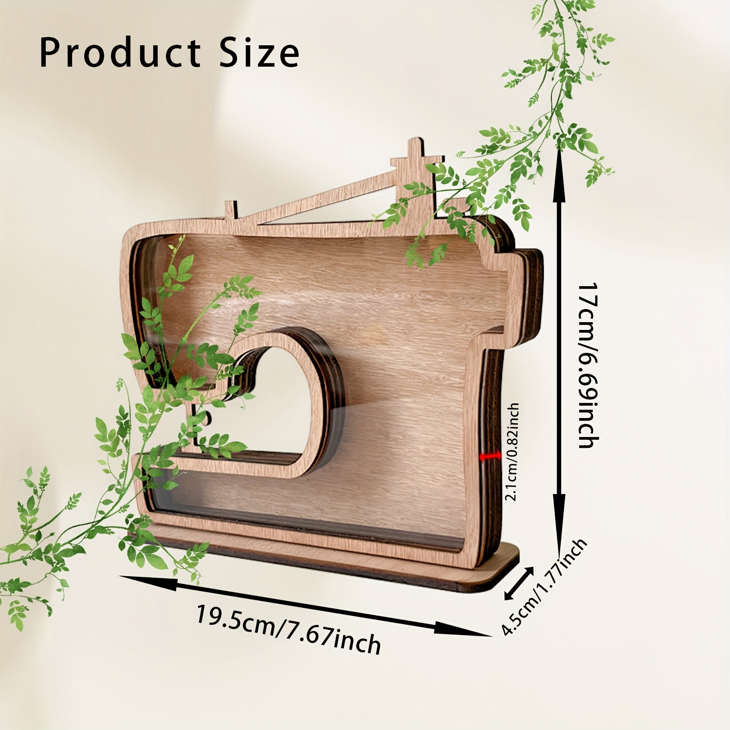 TEMU 1pc Retro Sewing Machine Shaped Wooden Decorative Box, Suitable For Buttons, Stones, Marbles, Etc. - Pastoral Theme Home Decor, Ideal For