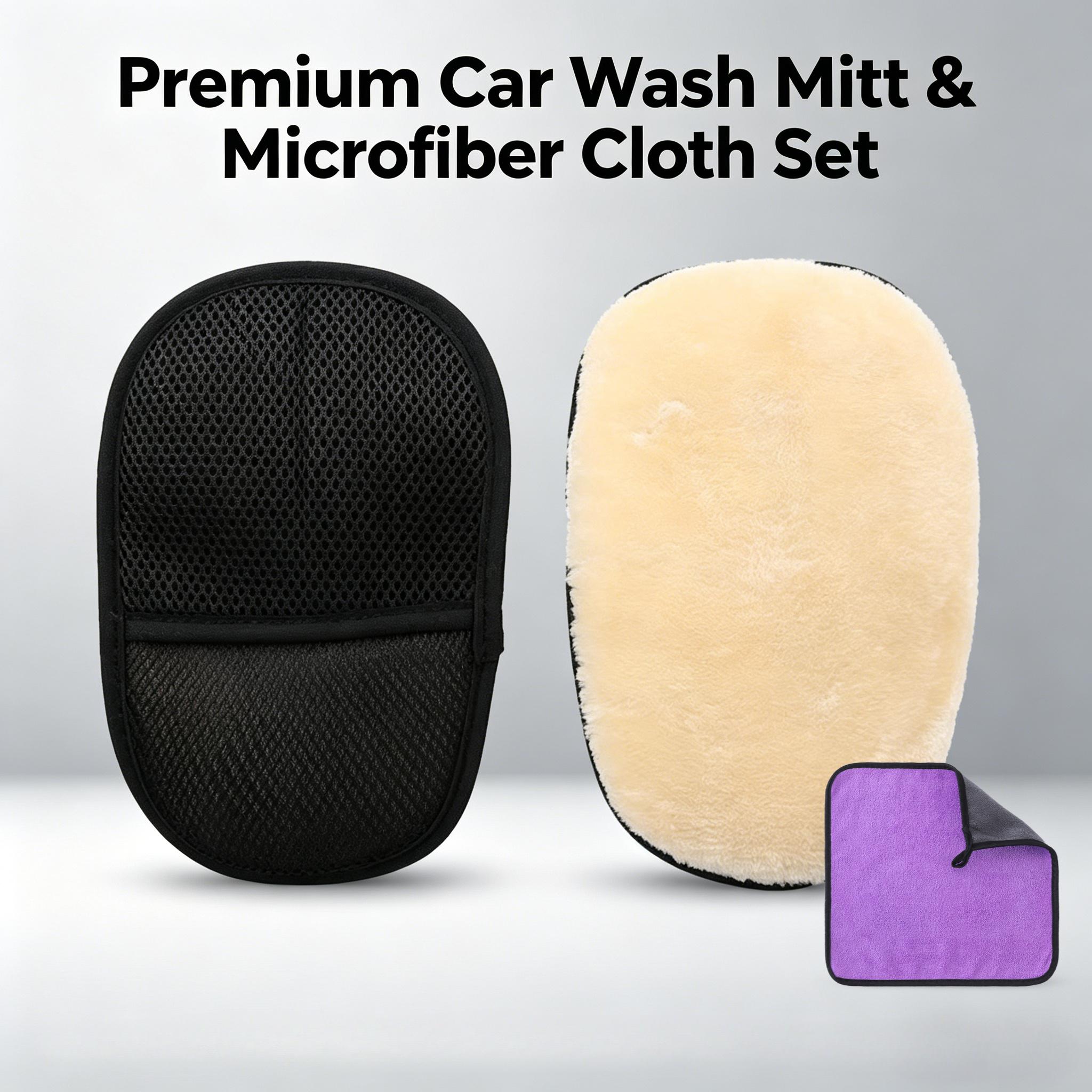 3pcs Set, (2pcs Soft Microfiber Car Cleaning Gloves And 1pc Car... product image 12