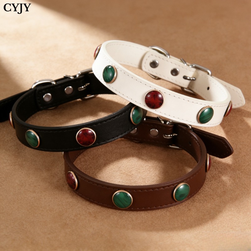 Light Luxury Pet Collar with Colorful Beads