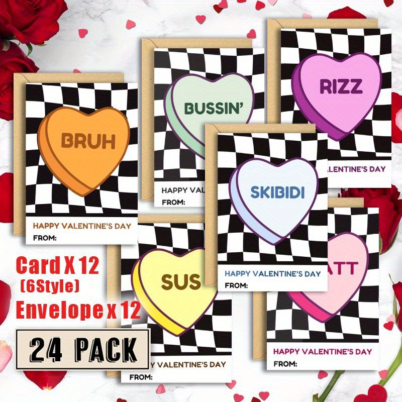 

24-pack Valentine's Day Greeting Cards With Envelopes, Bulk Set For , Wives, , , And .