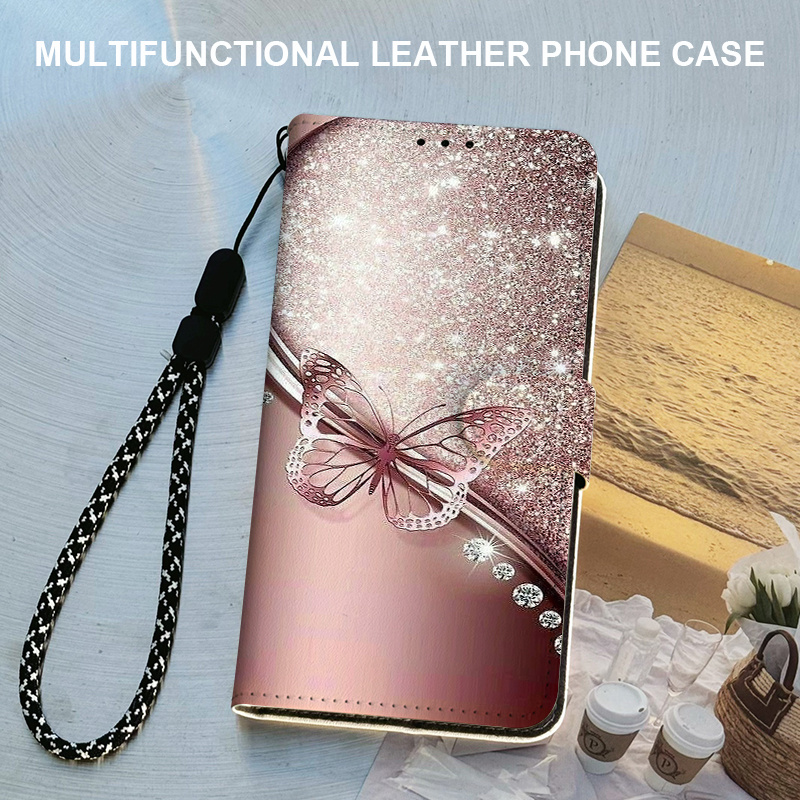 TEMU Phone Case - Heart Pearl Pattern Protective Case Flip Wallet Phone Case Suitable For Iphone 18pro/18promax/7/7p/8/8p/se/se2 (2020)/se3
