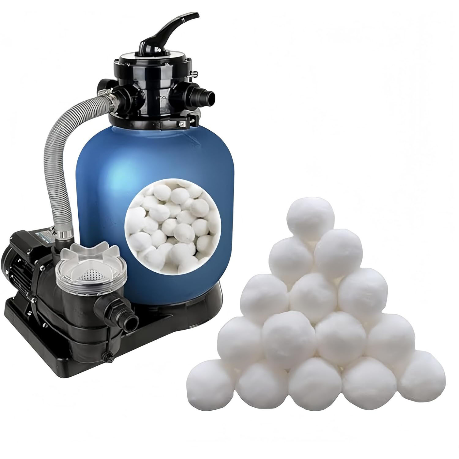 Image of 39/78pcs Pool Filter Balls For Sand Filter System, Reusable Lightweight Filter Media Replacement For Sand & Glass, High Water Filtration For Above Ground Pools, Aquarium & Outdoor Pool Cleaner