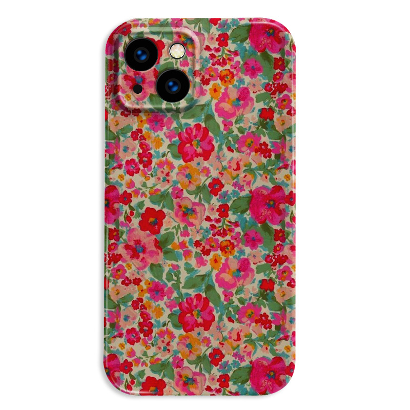 TEMU Étui de téléphone : Film rigide à motif floral , compatible avec iPhone 17 Air/16e/15 Pro Max/14 Plus/14/13 Mini/13/12 Pro/11/XS