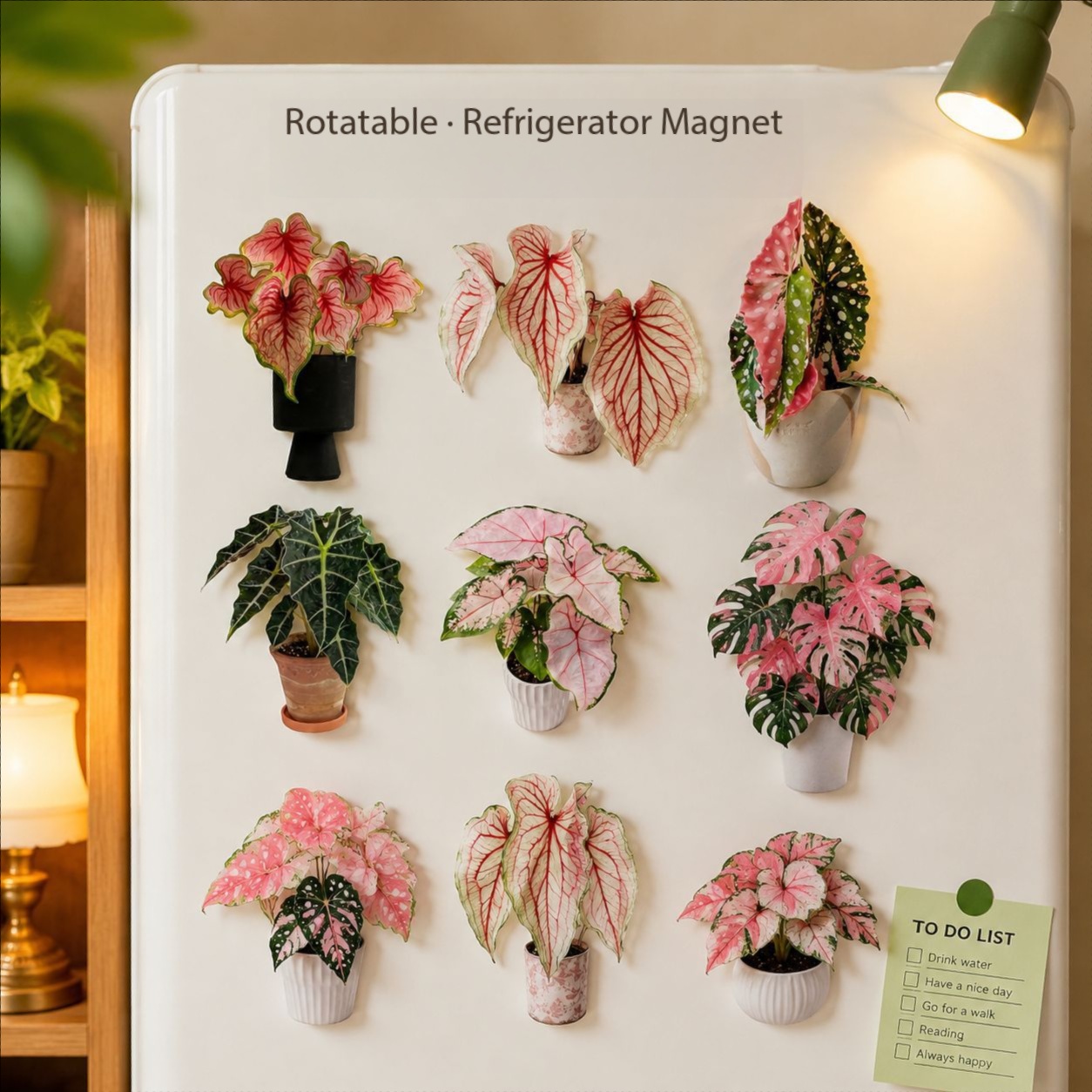 TEMU Plant Fridge Magnets, Original Green Plant Magnetic Stickers, Creative , Rotatable Fridge Magnets For Cultural And Creative Merchandise, Plants,