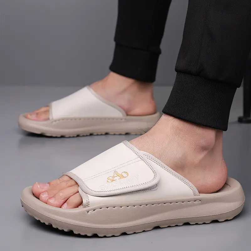 mens home bathroom slippers 2025 new lightweight quick dry mens sandals fashion open toe slides for indoor outdoor beach and casual wear sole non slip solid color round toe stylish anti skid flip flops comfortable thick soled summer durable eva material unisex design everyday use car friendly slip resistant house slippers 2pcs set 1pc shoe 1pc bag Product details 23