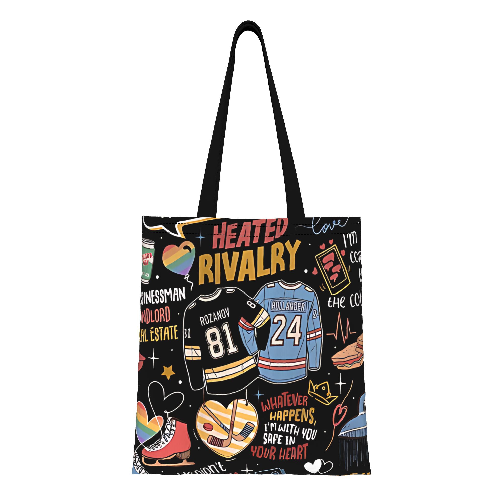 TEMU Borsa tote Heated 1 pz - Durevole e resistente allo sbiadimento con tracolla | Stampa animalier fronte-retro | Perfetta per shopping e uso |