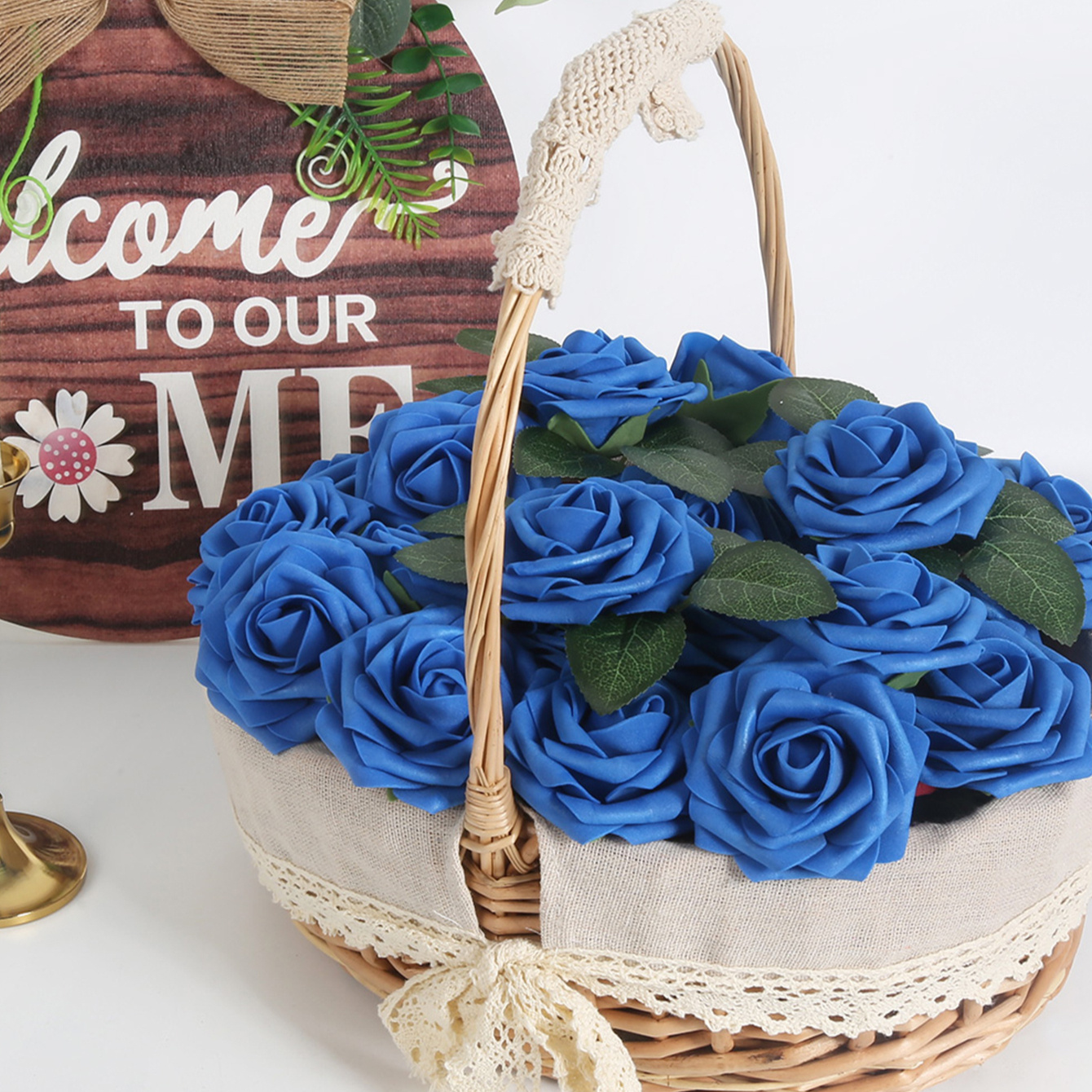 50pcs artificial flowers foam roses heads   flowers real looking   roses for home decoration diy wedding bouquets arrangements centerpieces bridal shower party valentines day christmas xmas