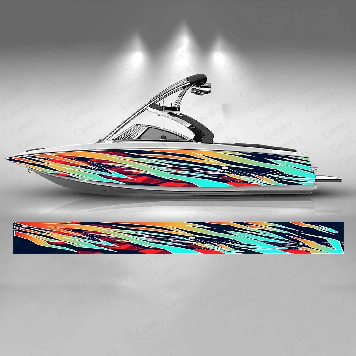 Colorful Graffiti Boat Sticker, Waterproof Vinyl Wrap Decal