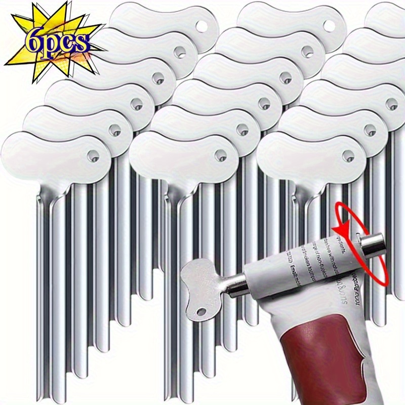 TEMU Set Of 6 Manual Toothpaste Tube And Dispensers - Compact, Battery-free, User-friendly Bathroom Tool For Effective Toothpaste Application