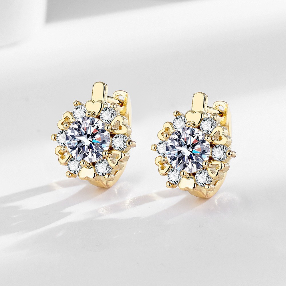 E-shop 2er-Set Neue synthetische Zirkonia Ohrringe, modische Damen-Steckerohrringe mit Ohrhaken, Ohrperlen, elegante, einzigartige Damenohrringe,