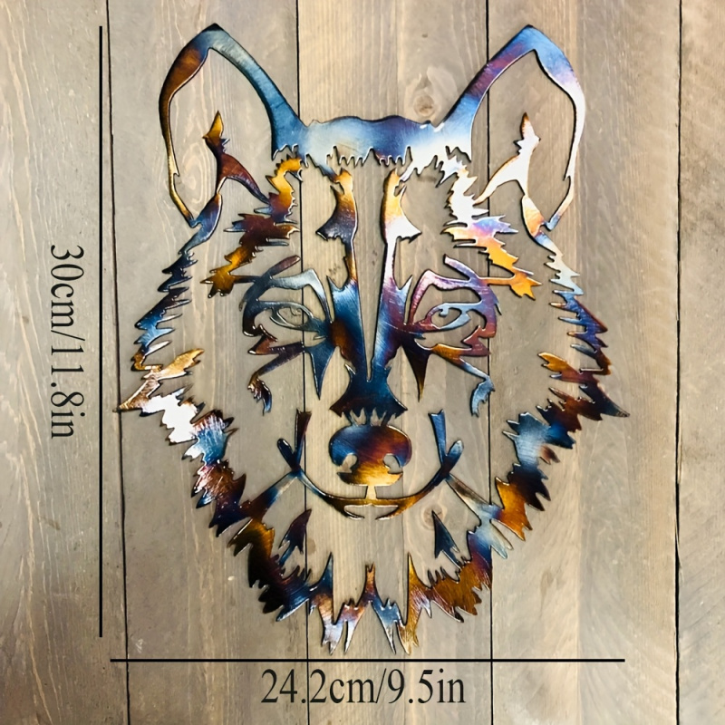 TEMU [Plat 2D] 1 pièce Sculpture Murale en Métal - Silhouette de Découpée au Laser avec Motif de Fourrure Intriqué, Vif, Convient pour la Décoration
