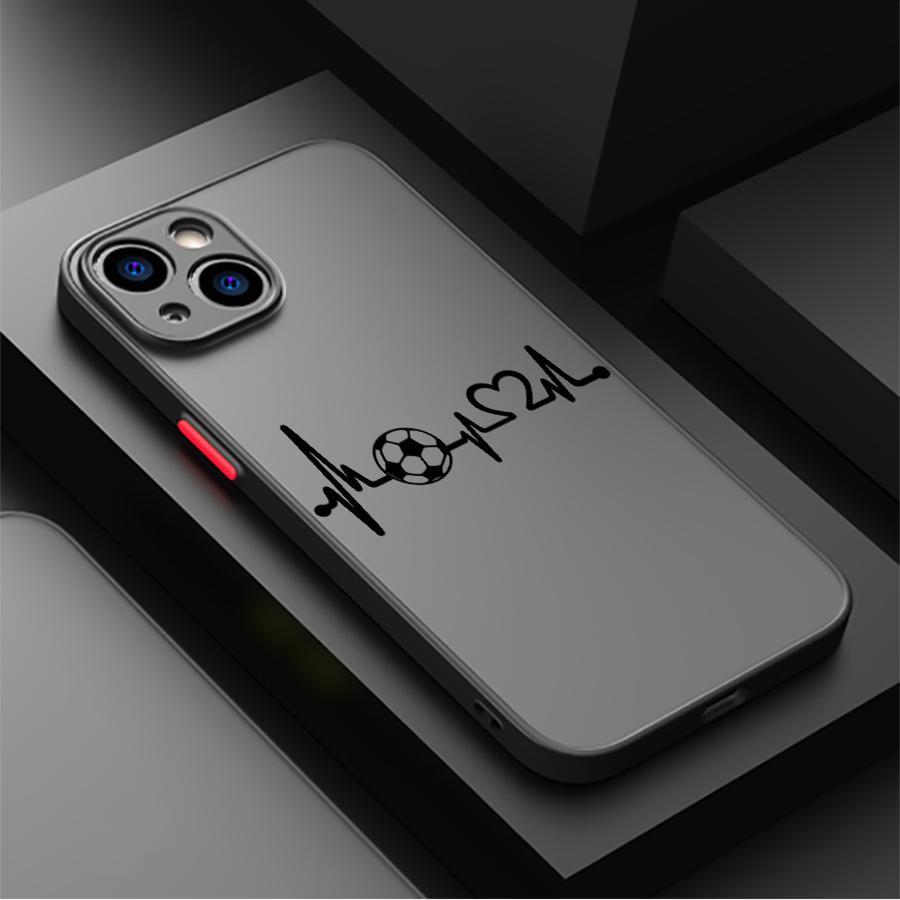 TEMU para Teléfono - de Teléfono con Cardíaco de Fútbol Compatible con iPhone 16 Pro MAX 13 14 15 Pro XR 11 12 Pro Max 11 Pro 12 Plus 7 8 Plus XS,