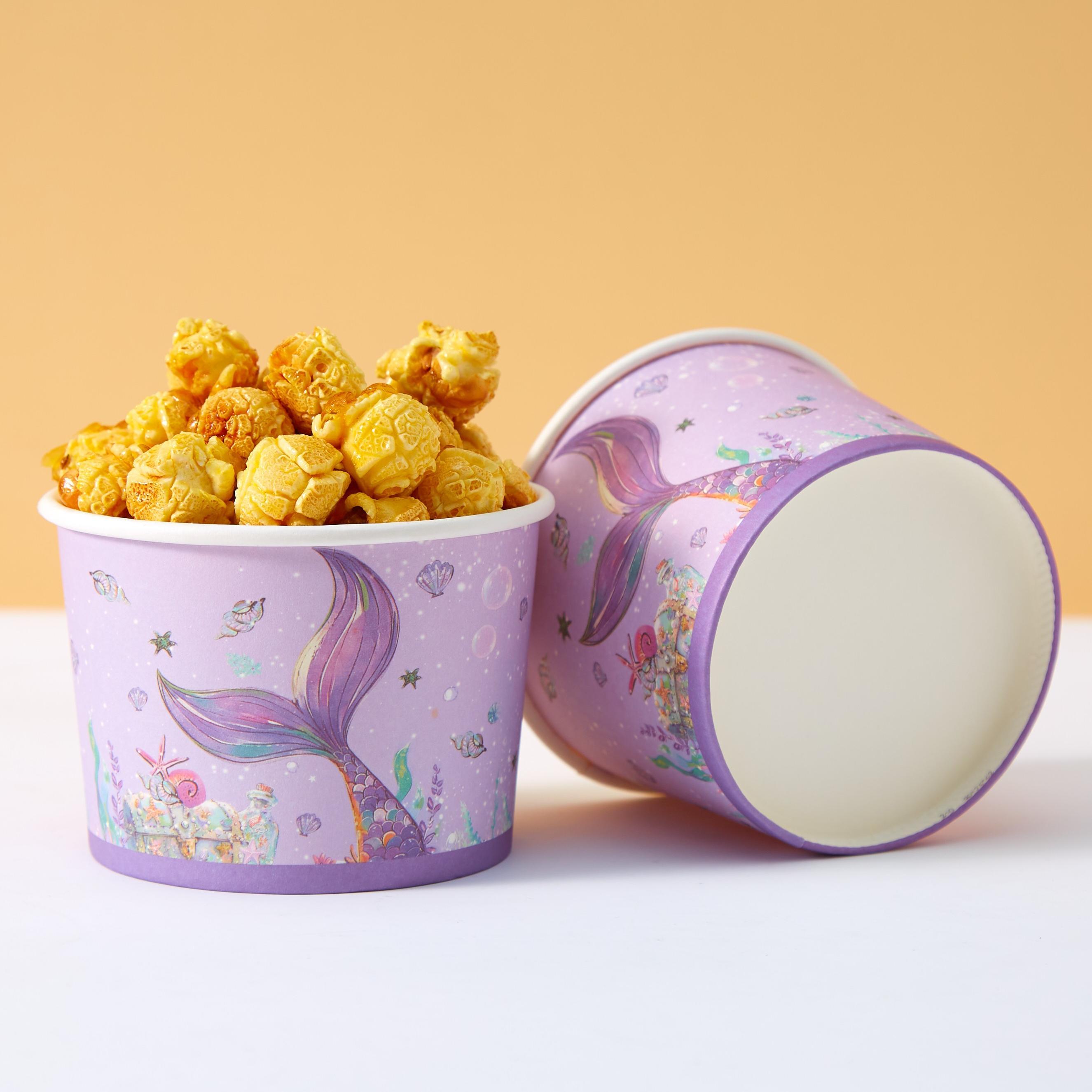 Image of 10/25 Pcs Purple Large Fishtail Paper Bowls, Purple Fishtail Paper Cups, Snack Boxes, For Birthday Parties, Family Parties, Picnics, Restaurants, Takeout Tableware Supplies