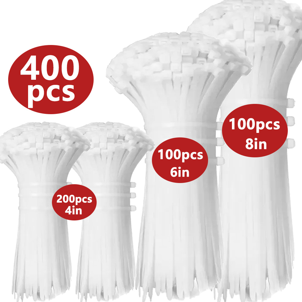 TEMU stringicavo in nylon resistenti da 400, rispettivamente di dimensioni 7,87/5,91/3,94 pollici, stringicavo autobloccanti in nylon, adatte per