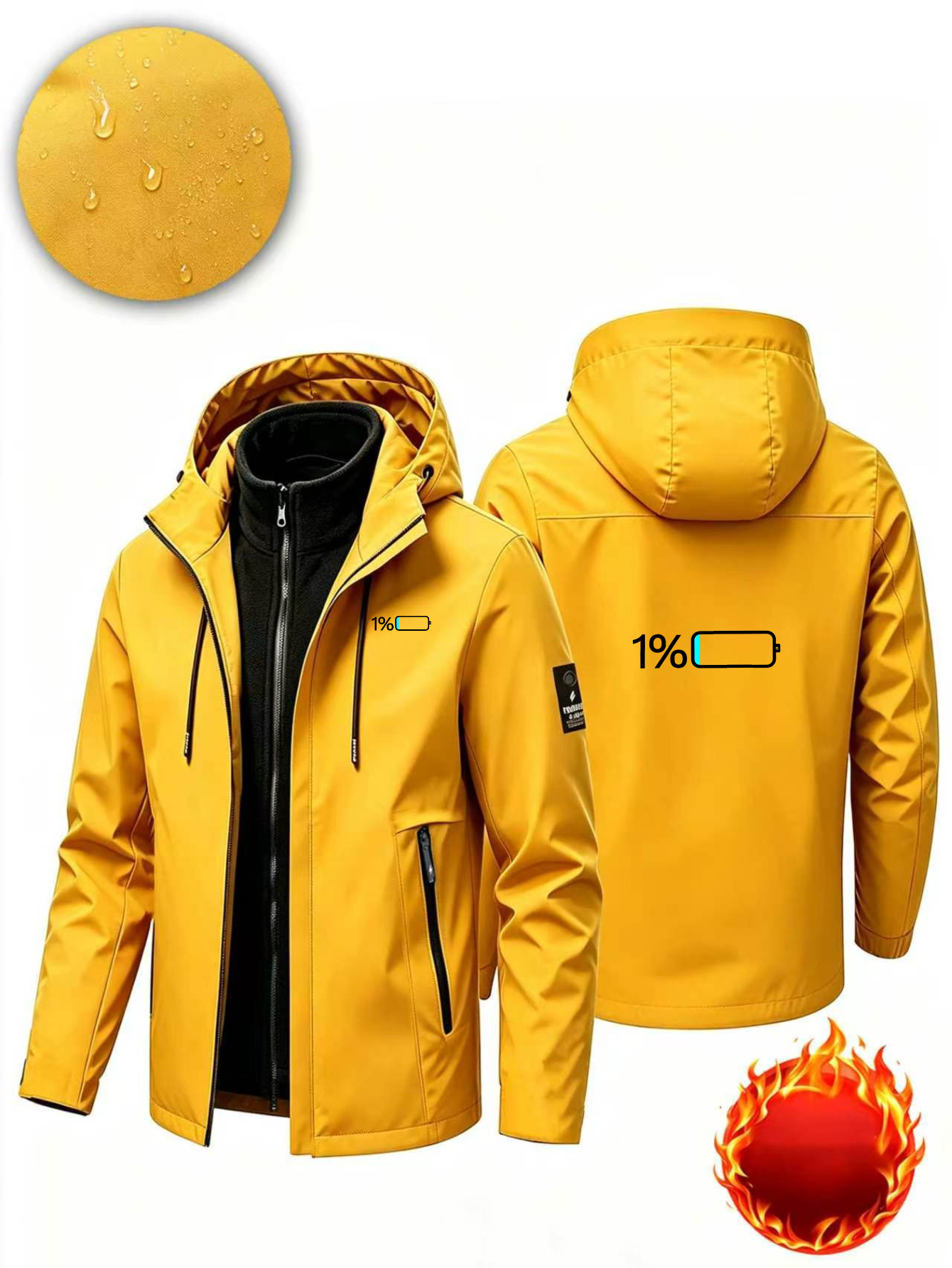 Men's 3-in-1 High Quality Windproof Jacket with Removable Liner