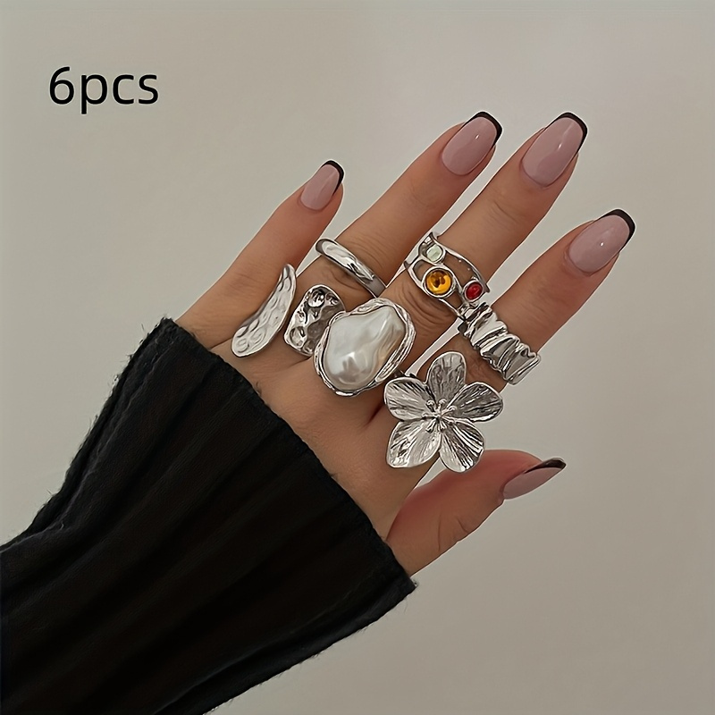 6 st vintage bohemian inspirerade justerbara öppna - Temu Sweden