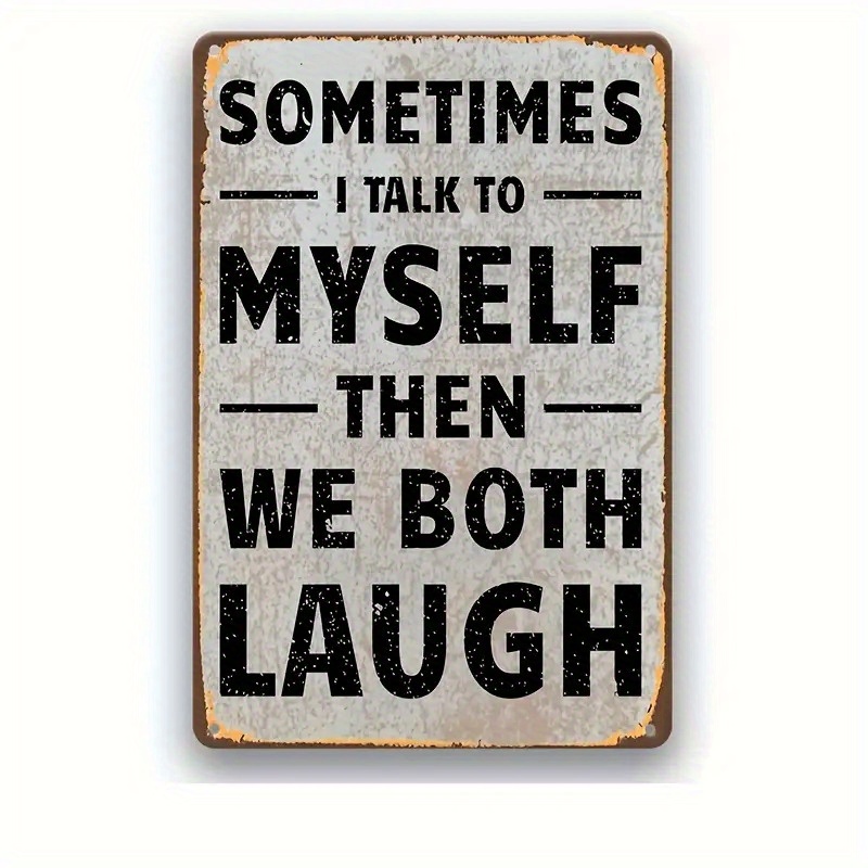 TEMU 2d Flat - 2d Plane 1pc, Retro Humorous Wooden Sign - I We Laugh, Decorative Plaques And Statues (12 Inches X 8 Inches) Wooden Sign Funny Poster