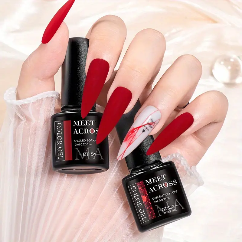 Vibrant Wine Red Gel Nail Polish - /LED Lamp * -Lasting Glossy, Rich Red Color for DIY */Pedicures, Salon-Quality Gel Polish Suitable for Hands & Feet Nail Care Vibrant Wine Red Gel Nail Polish - /LED Lamp * -Lasting Glossy, Rich Red Color for DIY */Pedicures, Salon-Quality Gel Polish Suitable for Hands & Feet Nail Care