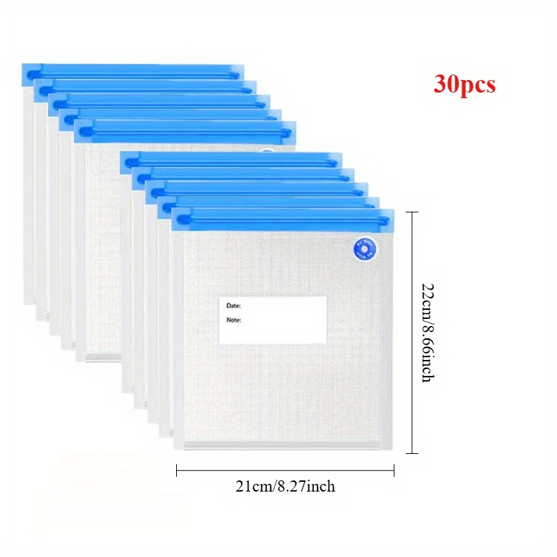 Image of 30pcs Vacuum Sealing Bags, Reusable Durable Food Storage Bags, Transparent Food Grade Storage Bags, For Meat, Fruits, Grains And Vegetables, Kitchen Organizer And Storage, Kitchen Additions