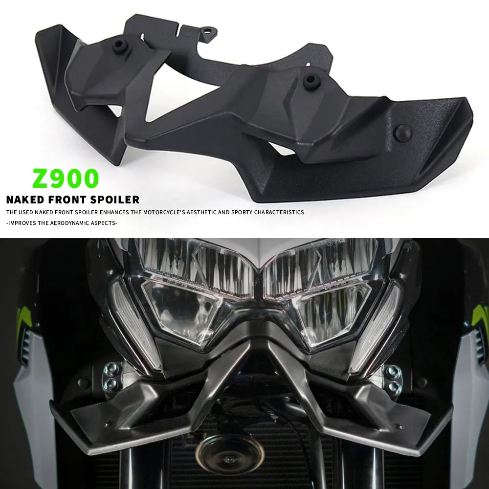 Halifu Carbon Fiber Motorcycle Z 900 Naked Front Spoiler Winglet Aerodynamic Wing Kit Spoiler New For Kawasaki Z900 2020 2021 2022 Air Deflector
