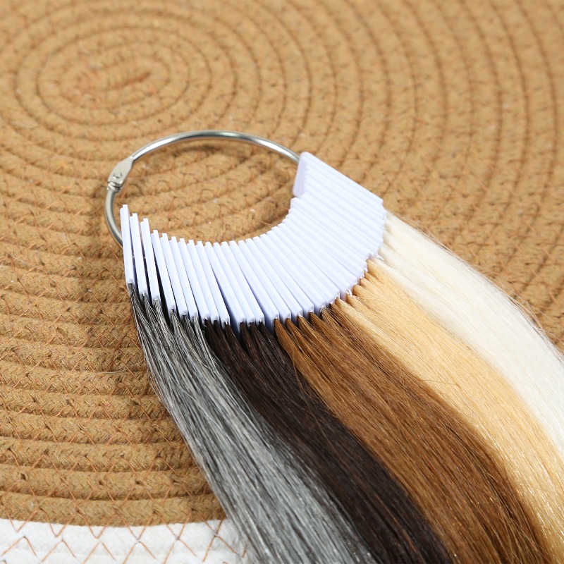 TEMU Muestrarios de cabello para color, cabello natural real, kit de muestras para salón, cabello natural, 8 pulgadas, 30 piezas por paquete, 5