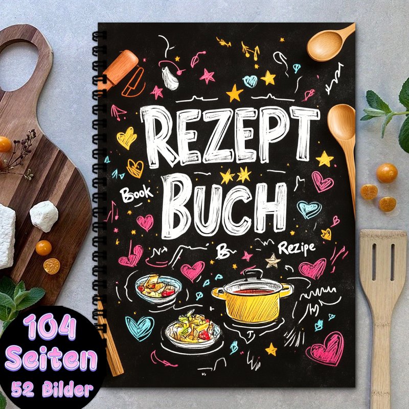 TEMU . Deutsches | 1 A5 Spiralgebundenes Notizbuch, Rezeptensammlung für Männer und Frauen - Kreatives Kochrezeptenbuch Design