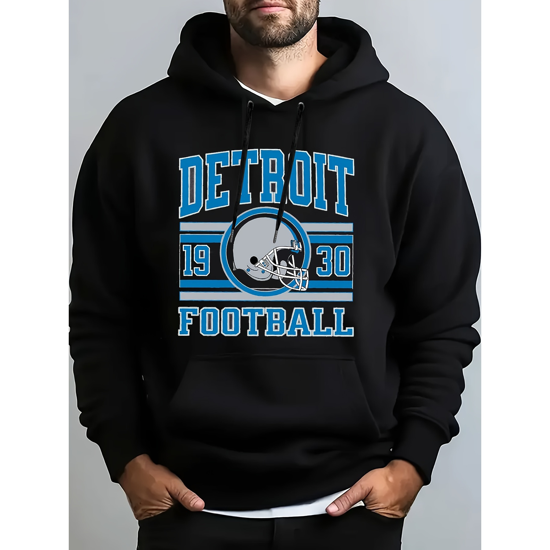 

1pc -pattern For Men - , Polyester , Long Sleeve, Hooded , Regular Fit, ,